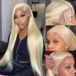 613 Blonde Straight Human Hair Lace Front Wigs Undetectable Lace Wig - Image 6