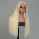 613 Blonde Straight Human Hair Lace Front Wigs Undetectable Lace Wig - Image 3