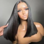 Salon-Quality Double Drawn Blunt Cut Straight Wig Glueless 6×5 Lace Wig Bleached Knots Shoulder Length