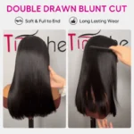 Salon-Quality Double Drawn Blunt Cut Straight Wig Glueless 6×5 Lace Wig Bleached Knots Shoulder Length - Image 6