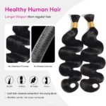 Human Bulk Hair for Boho Braiding Beach Curly / Burmese Curly / Body Wave Knotless Braids 100g/bundle - Image 14