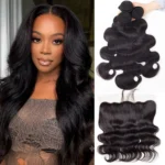 Brazilian Body Wave Hair 3 Bundles With Frontal High Quality Brazilian Virgin Human Hair Lace Frontal Closure With Bundles