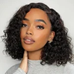 Bouncy Deep Curly Bob Wig C Side Part Pull & Go Glueless Wig Pre-Cut 6×5 Lace Bleached Knots - Image 5
