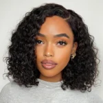 Bouncy Deep Curly Bob Wig C Side Part Pull & Go Glueless Wig Pre-Cut 6×5 Lace Bleached Knots - Image 4