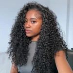 Bouncy Deep Curly Half Wig Flip Over Wig 3 IN 1 Glueless Human Hair Wig Quick Install - Image 14