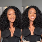 Bouncy Deep Curly Half Wig Flip Over Wig 3 IN 1 Glueless Human Hair Wig Quick Install - Image 16