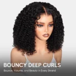 Big Curly Undetectable Lace Short Wig Deep Curly Glueless Lace Wig 180% Density - Image 6