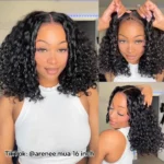 Bouncy Water Wave Short Bob Wig Wear And Go Glueless 6×5 Lace Wig Pre-Bleached Knots - Image 4