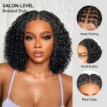 Boho Braids Water Wave Bob Wig Glueless 6×5 Lace Closure with Braided Top Human Hair Wig Pre-Cut Lace - Image 6