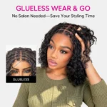 Boho Braids Water Wave Bob Wig Glueless 6×5 Lace Closure with Braided Top Human Hair Wig Pre-Cut Lace - Image 7