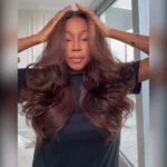 Trendy Layered Cut Loose Wave Wig Dark Brown / Burgundy Color Pull Go Glueless 6×5 Lace Wig 200% - Image 19