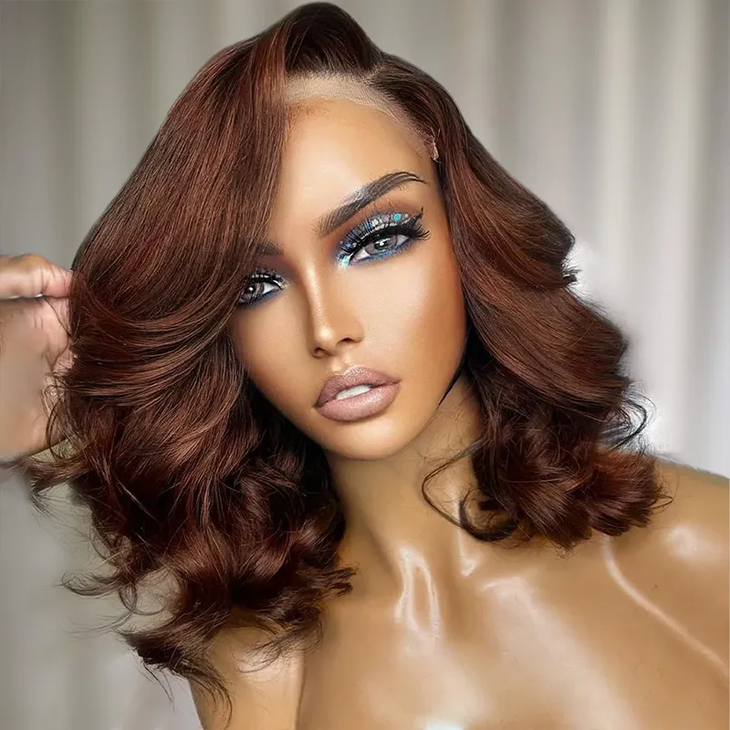 Wear Go Glueless Loose Body Wave Pre-Cut 6×5 Lace Bob Wig Dark Brown/Reddish Brown/99j Color Wear Go Glueless Loose Body Wave Pre-Cut 6×5 Lace Bob Wig Dark Brown/Reddish Brown/99j Color - Image 1