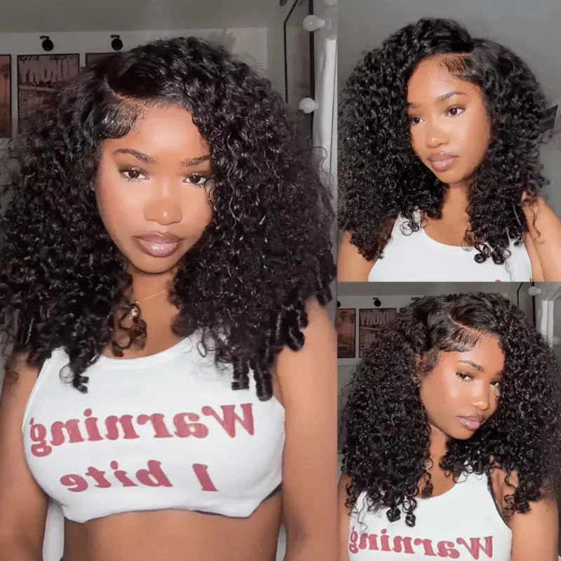 Pull & Go Burmese Curly Short Wig With Spiral Curly Ends C-Side Part Glueless 6×5 Lace Wig Pull & Go Burmese Curly Short Wig With Spiral Curly Ends C-Side Part Glueless 6×5 Lace Wig - Image 1