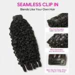Burmese Curly Seamless Clip In Hair Extensions Real Human Hair 7 Pcs/pack Natural Volume & Looking - Image 3