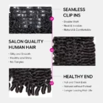 Burmese Curly Seamless Clip In Hair Extensions Real Human Hair 7 Pcs/pack Natural Volume & Looking - Image 5