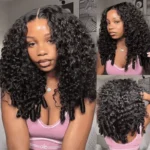 Burmese Curly Wig 6×5 13×6 Lace With Spiral Curly Ends Pull & Go Glueless Human Hair Wig - Image 4