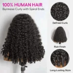Burmese Curly Wig 6×5 13×6 Lace With Spiral Curly Ends Pull & Go Glueless Human Hair Wig - Image 7