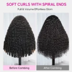 Burmese Curly Wig 6×5 13×6 Lace With Spiral Curly Ends Pull & Go Glueless Human Hair Wig - Image 9