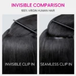 Seamless Clip In Hair Extensions Straight & Yaki Straight Virgin Human Hair 7Pcs/pack Natural Look - Image 11
