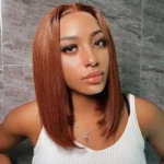 Dark Brown / 99j / Copper Brown Bob Wig Glueless 6×5 Pre-Cut HD Lace Wig Wear & Go - Image 16