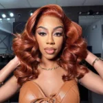 Copper Brown Layered Cut Loose Wave Glueless Wigs Pre-Cut 6×5 Lace Closure Wig - Image 4