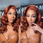 Copper Brown Layered Cut Loose Wave Glueless Wigs Pre-Cut 6×5 Lace Closure Wig - Image 5