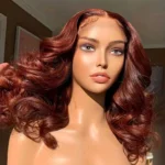 Copper Brown Layered Cut Loose Wave Glueless Wigs Pre-Cut 6×5 Lace Closure Wig - Image 6
