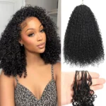 Feather Crochet Hair Miracle Knots Boho Braids Burmese Curly / Kinky Curly Human Hair Extensions - Image 9