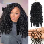 Feather Crochet Hair Miracle Knots Boho Braids Burmese Curly / Kinky Curly Human Hair Extensions