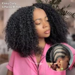 Feather Crochet Hair Miracle Knots Boho Braids Burmese Curly / Kinky Curly Human Hair Extensions - Image 8