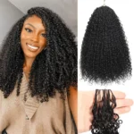 Feather Crochet Hair Kinky Curly Miracle Knots Boho Braids Human Hair Extensions Protective Style