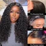 Pre-Bleached Knots 13×4 13×6 HD Lace Frontal Glueless Wigs Curly Wave Human Hair Wigs 180% - Image 11