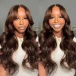 Dark Brown Color Body Wave Glueless 6×5 13×4 HD Lace Front Wigs