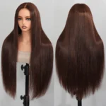 Dark Brown Straight Human Hair 6×5 13×4 HD Lace Front Wigs - Image 5