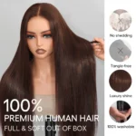 Dark Brown Straight Human Hair 6×5 13×4 HD Lace Front Wigs - Image 7