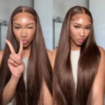 Dark Brown Straight Human Hair 6×5 13×4 HD Lace Front Wigs - Image 8