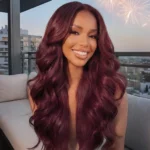 Butterfly Layered Cut Dark Burgundy Loose Wave Wig Pre-Everything Glueless 6×5 Lace Wig 200% - Image 10