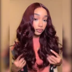 Butterfly Layered Cut Dark Burgundy Loose Wave Wig Pre-Everything Glueless 6×5 Lace Wig 200% - Image 3