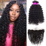 Brazilian Deep Wave With Frontal Tinashe Hair 3 Bundles With Frontal Deep Curly 100% Virgin Human Hair
