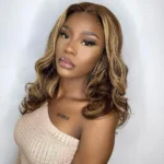 Glueless Highlight Loose Body Wave Bob Wig Pre-Cut 6×5 Lace & Bleached Knots