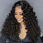 Bouncy & Fluffy Deep Wave With Voluminous Density Pre Cut 6×5 Lace Ready To Wear Human Hair Wig