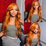 Orange Ginger Body Wave 13×4 HD Lace Front Wig 180% Density - Image 9