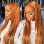 Orange Ginger Color 13×4 HD Lace Front Straight Hair Wig 180% Density - Image 4