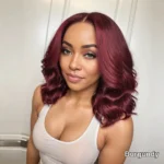 Wear Go Glueless Loose Body Wave Pre-Cut 6×5 Lace Bob Wig Dark Brown/Reddish Brown/99j Color - Image 11
