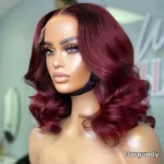 Wear Go Glueless Loose Body Wave Pre-Cut 6×5 Lace Bob Wig Dark Brown/Reddish Brown/99j Color - Image 9