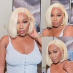 Glueless 613 Blonde Straight Bob Wig 6×5 Pre-Cut Lace Human Hair Wig Plucked Hairline - Image 6
