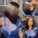 Double Drawn Bone Straight Bob Wig Pull & Go Glueless 6×5 Lace Raw Human Hair Wig - Image 5