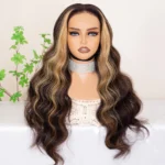 Glueless Highlight Brown With Honey Blonde Skunk Stripe Wig Pre-Cut 6×5 HD Lace & Bleached Knots - Image 7