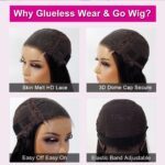 Glueless Bouncy Water Wave Lace Front Wigs Undetectable HD Lace Wig Beginner Friendly - Image 5