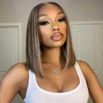 Glueless Highlight 1b/22 Bob Wig 6×5 Pre-Cut HD Lace Wig Wear & Go - Image 2